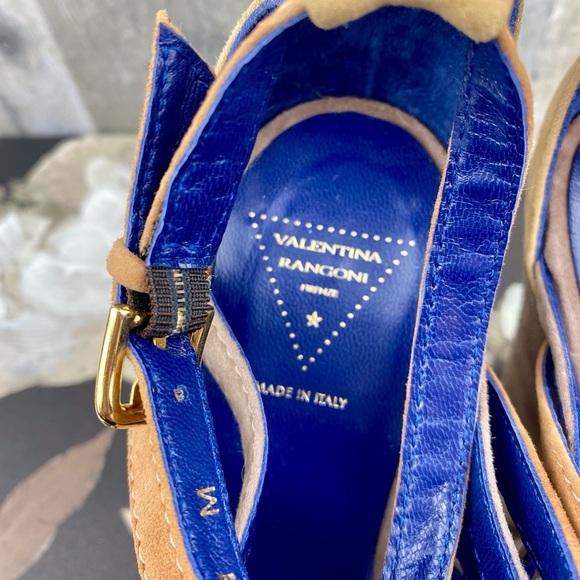 NWOB Valentina Rangoni Frenze Gloria Suede Platform Wedge Sandals Size 7. - Picture 6 of 10